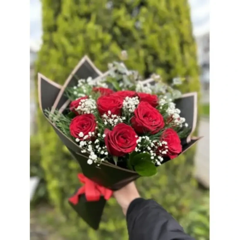 10 Kırmızı Gül Buketi Çiçekçi