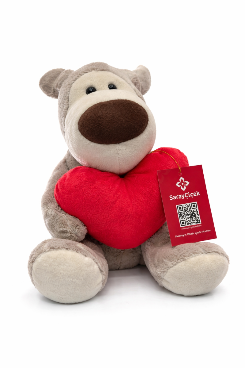 Kırmızı Kalpli Peluş Ayı