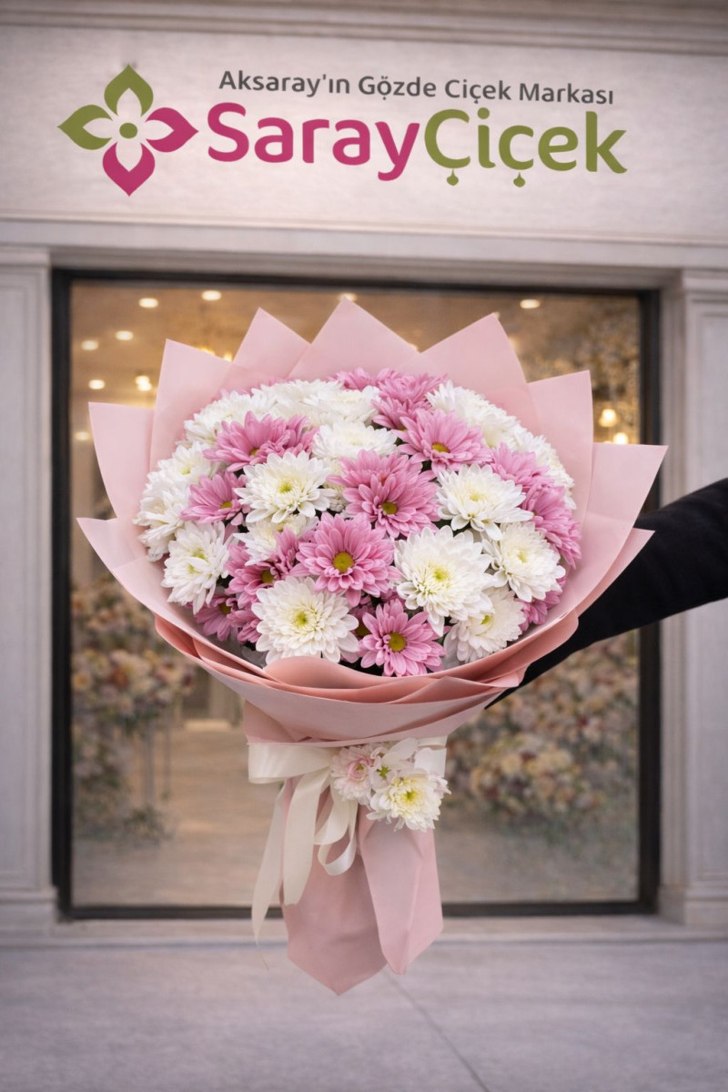 Pembe Beyaz Karışık Buket