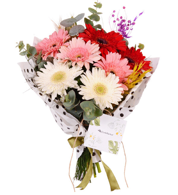 Renklerin Neşesi 7'li Gerbera Buketi