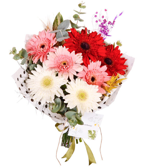 Renklerin Neşesi 7'li Gerbera Buketi