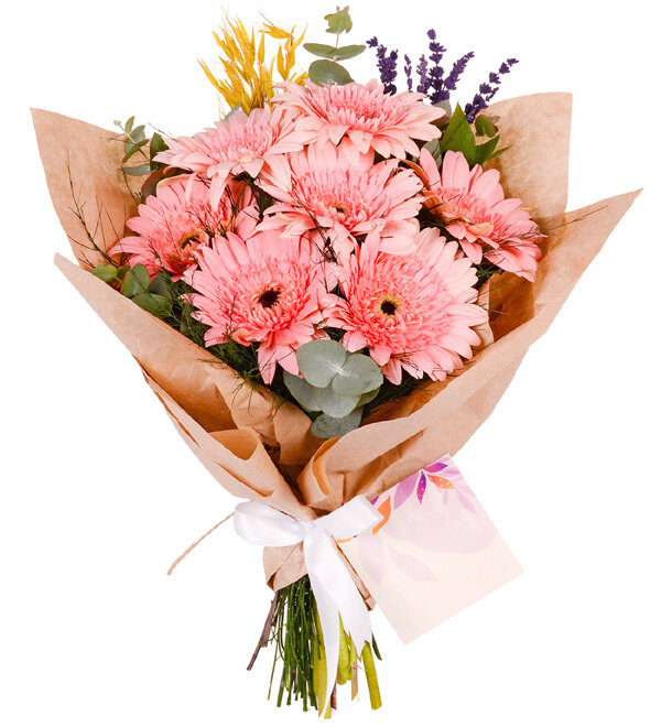 Pembe Neşe 7'li Gerbera Buketi